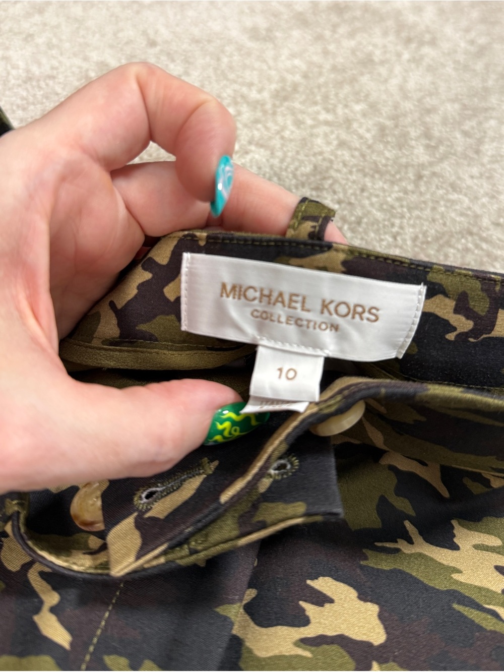 MICHAEL KORS COLLECTION CAMOUFLAGE TAILORED PANTS — SIZE 10 - Picture 11 of 16